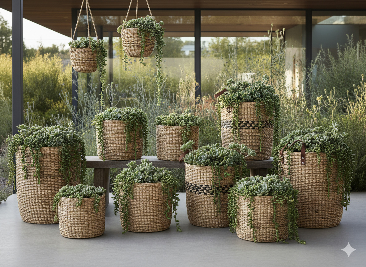 Rattan Basket Planters